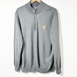 VINEYARD VINES GREY COTTON CASHMERE HOUSTON ASTROS LONG SLEEVE NO SIZE SWEATER